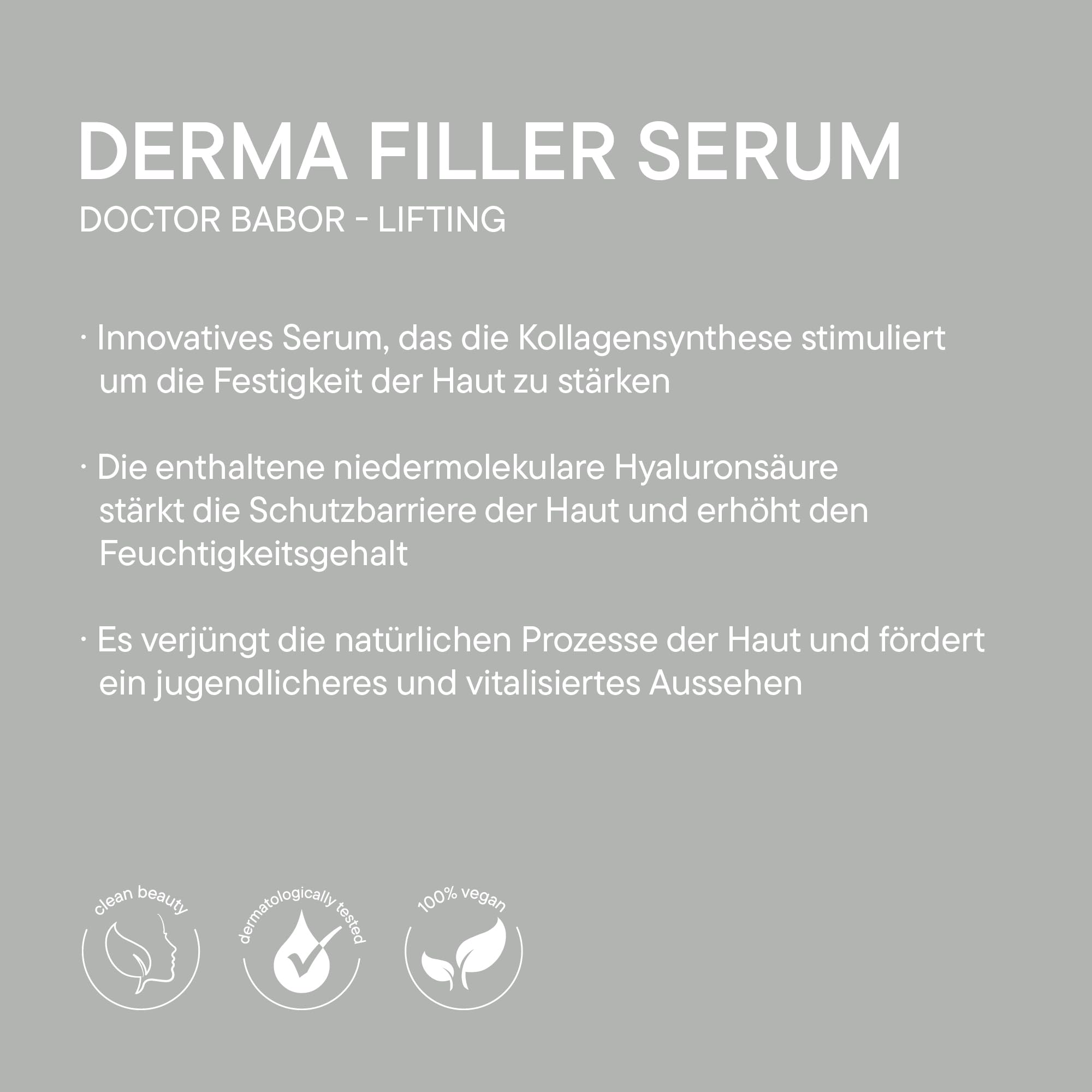 DOCTOR BABOR Liftendes Kollagen Anti-Aging Serum, Gesichtsserum mit Sofort-Effekt für straffe und pralle Haut, Medizinische Anti-Falten Gesichtspflege, Collagen Peptide Derma-Filler, 1 x 30 ml