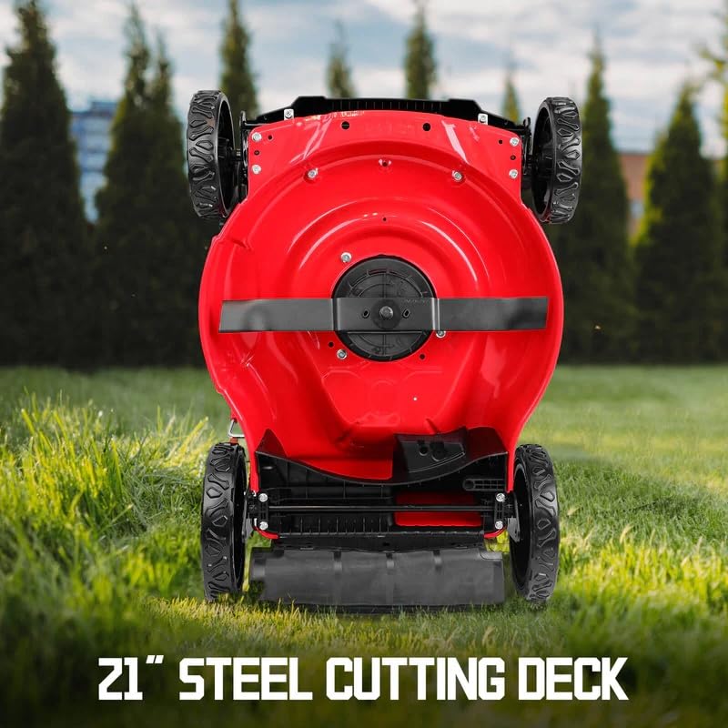 Image of PowerSmart 40V 21 inch Cordless Electric Lawn Mower, Mulching & Bagging, Brushless Motor, 6-Position Height Adjustment, Foldable for Storage, 2x4.0Ah Batteries & Charger Included for Garden, Patio, Yard