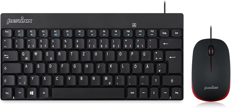 Perixx PERIDUO-212 USB Billentyűzet QWERTZ Német Fekete Piros
