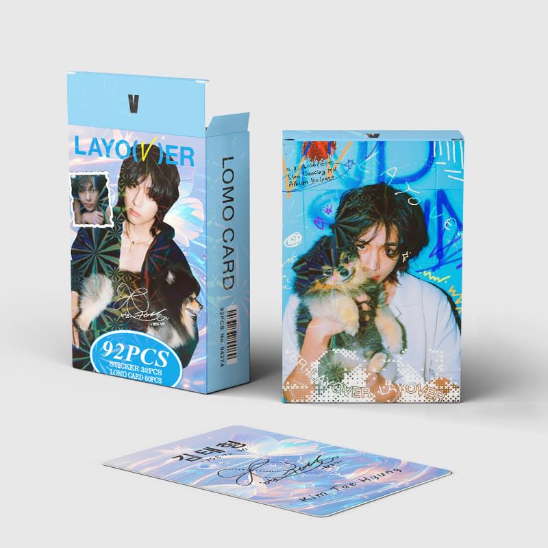 92 Stück BTS Fotokarten Set - V Jungkook Jimin RM Mit 32 Aufklebern