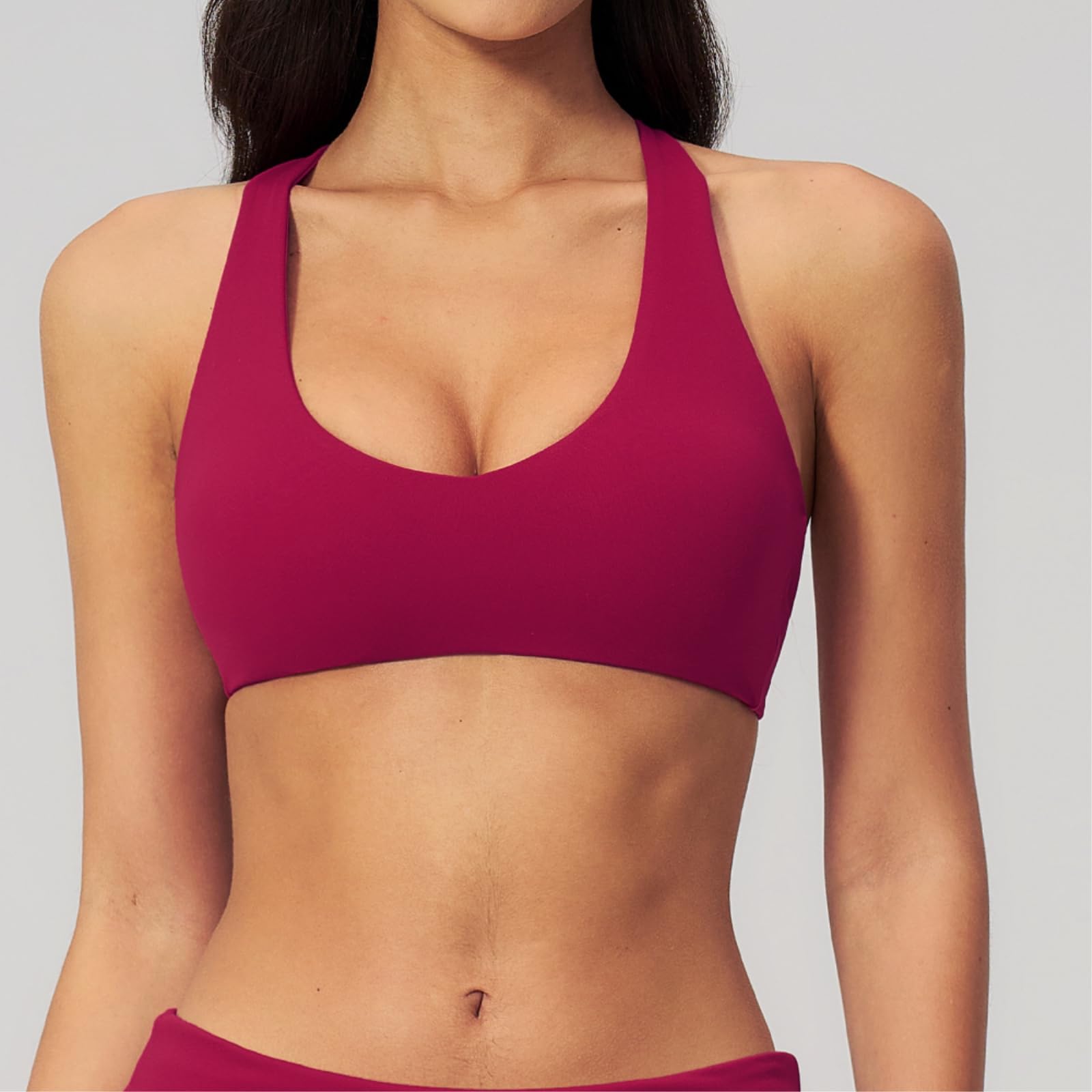 CHENSHI Sujetador Deportivo Mujer De Yoga Alta Elasticidad Cruz Espalda Crop Top Mujeres Gimnasio Atlético Apretado Entrenamiento Jog Deportes-Badge Blue-m