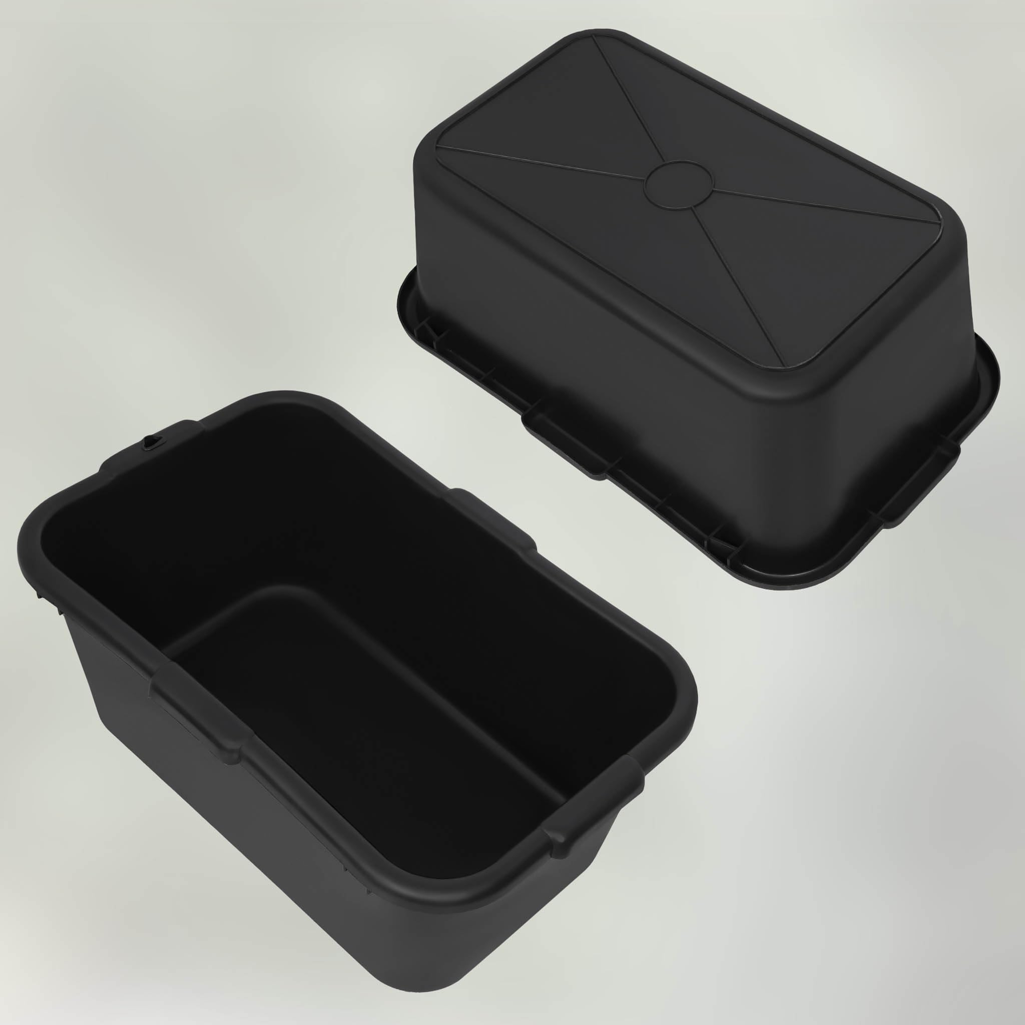 KOTARBAU® Bac à mortier rectangulaire en plastique noir - 85 l - 60 x 40 x 30 cm