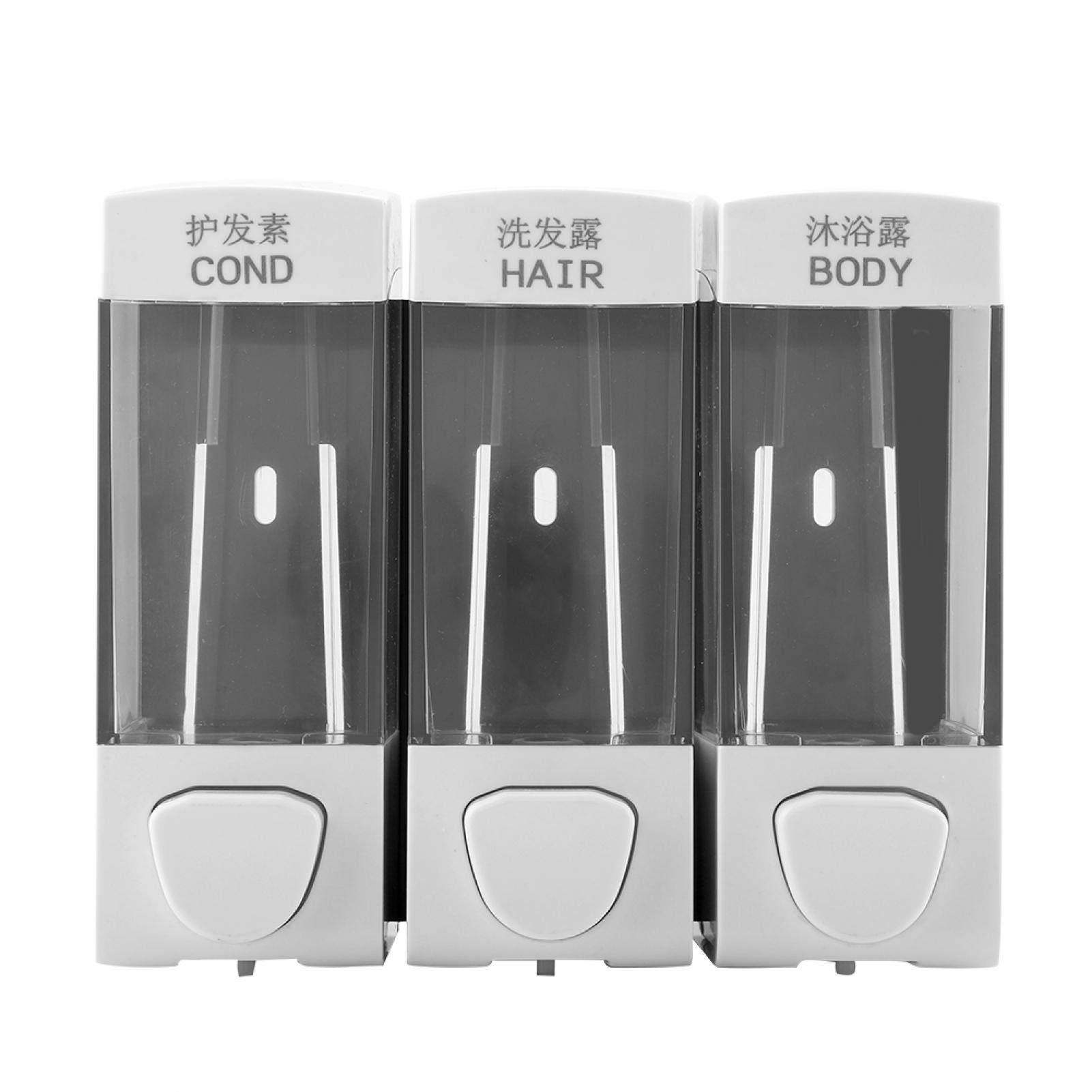 OUKENS Soap Dispenser/Soap Dispenser Soap Lotion Dispenser, Wall Mounted 3-Chamber Liquid Lotion Shampoo Soap Dispenser Set Bathroom