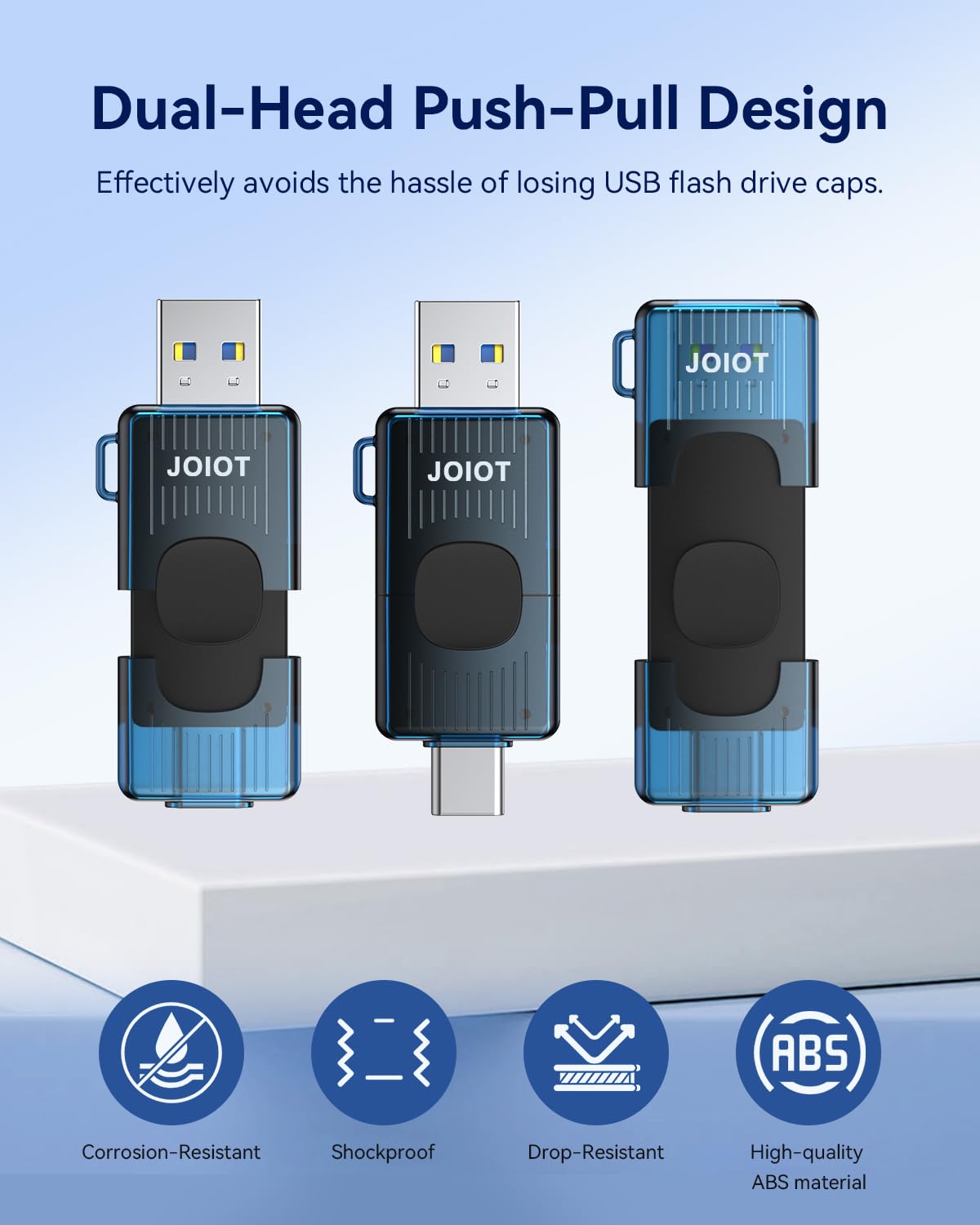 Chiavetta USB C da 128 GB, USB 3.2 Gen 1 fino a 110 MB/s retrattile