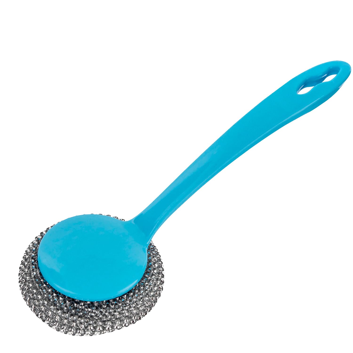 Zale Yardley Stainless Steel Sponges Scrubbing Scouring Pad Long Handle Washing Up Scourer Non Scratch Wire Brush Scrub Plus 1 Extra Scouring Pad Ball - Image 3