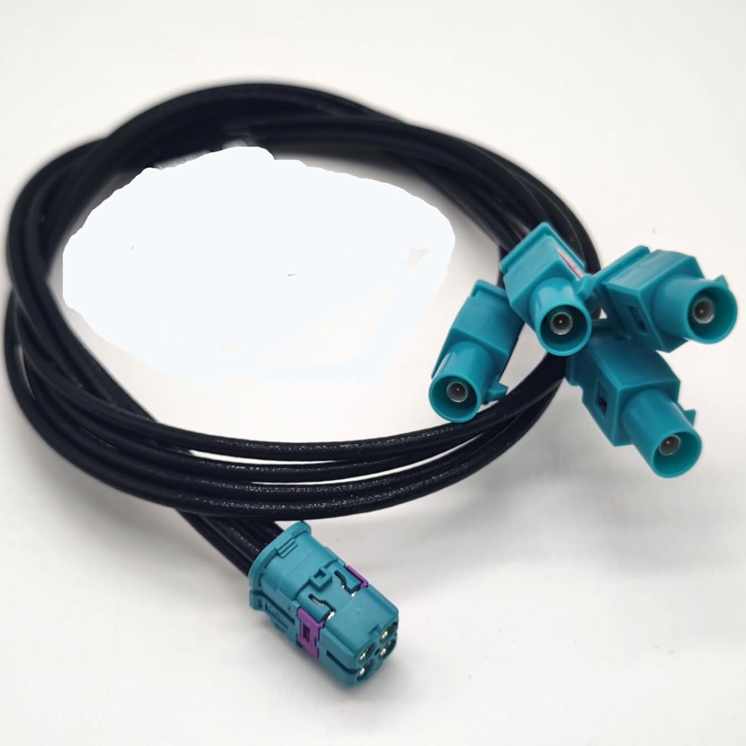 Mini Fakra 4 in 1 to FAKRA Z Straight Male Plug Female Four Ports Vehicle LVDS Cable Adapter RF Coaxial Extension RG316 50CM（Compatible with TE Connectivity）