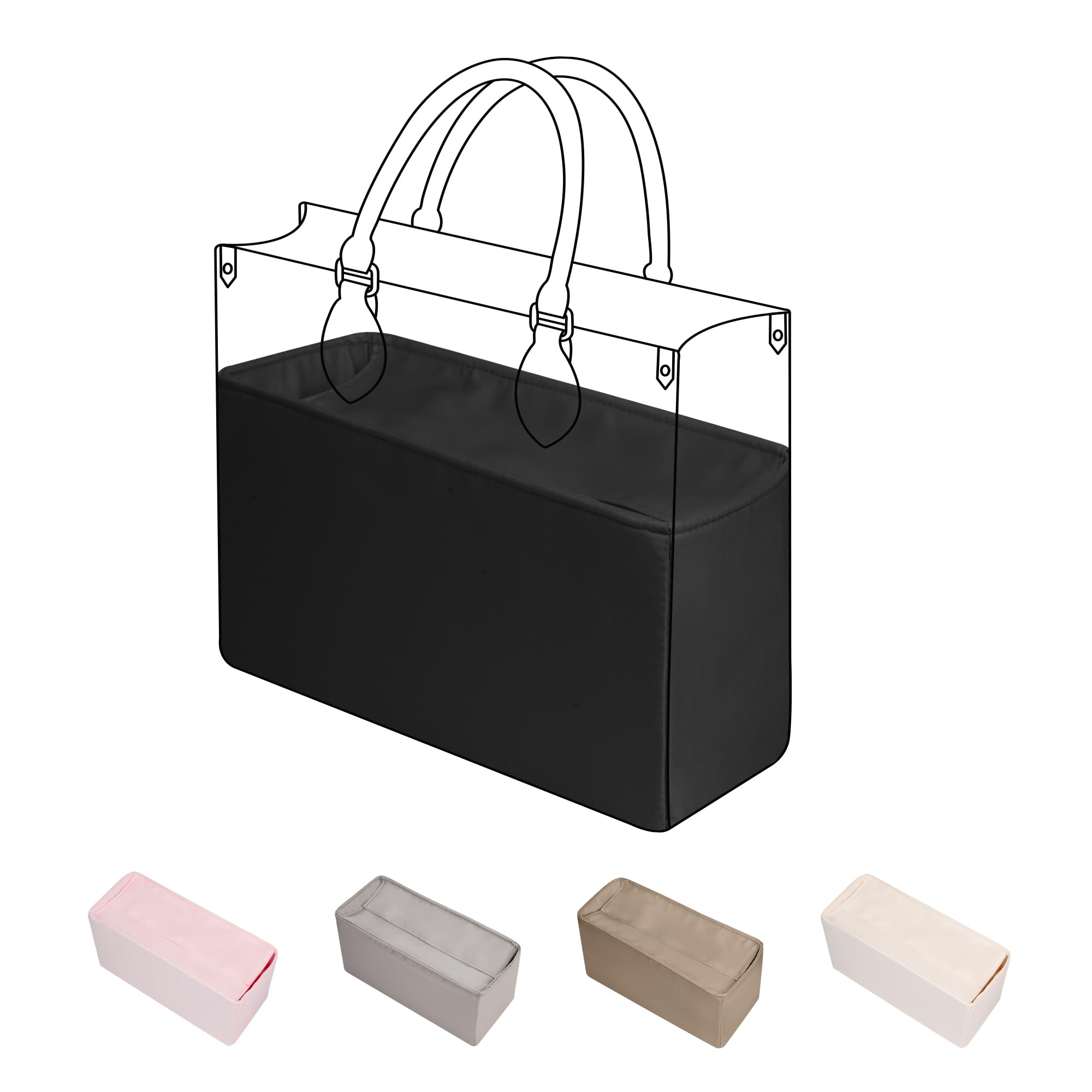 DGAZ Satin Taschenorganizer für OnTheGo GM, Magnetverschluss, Noir
