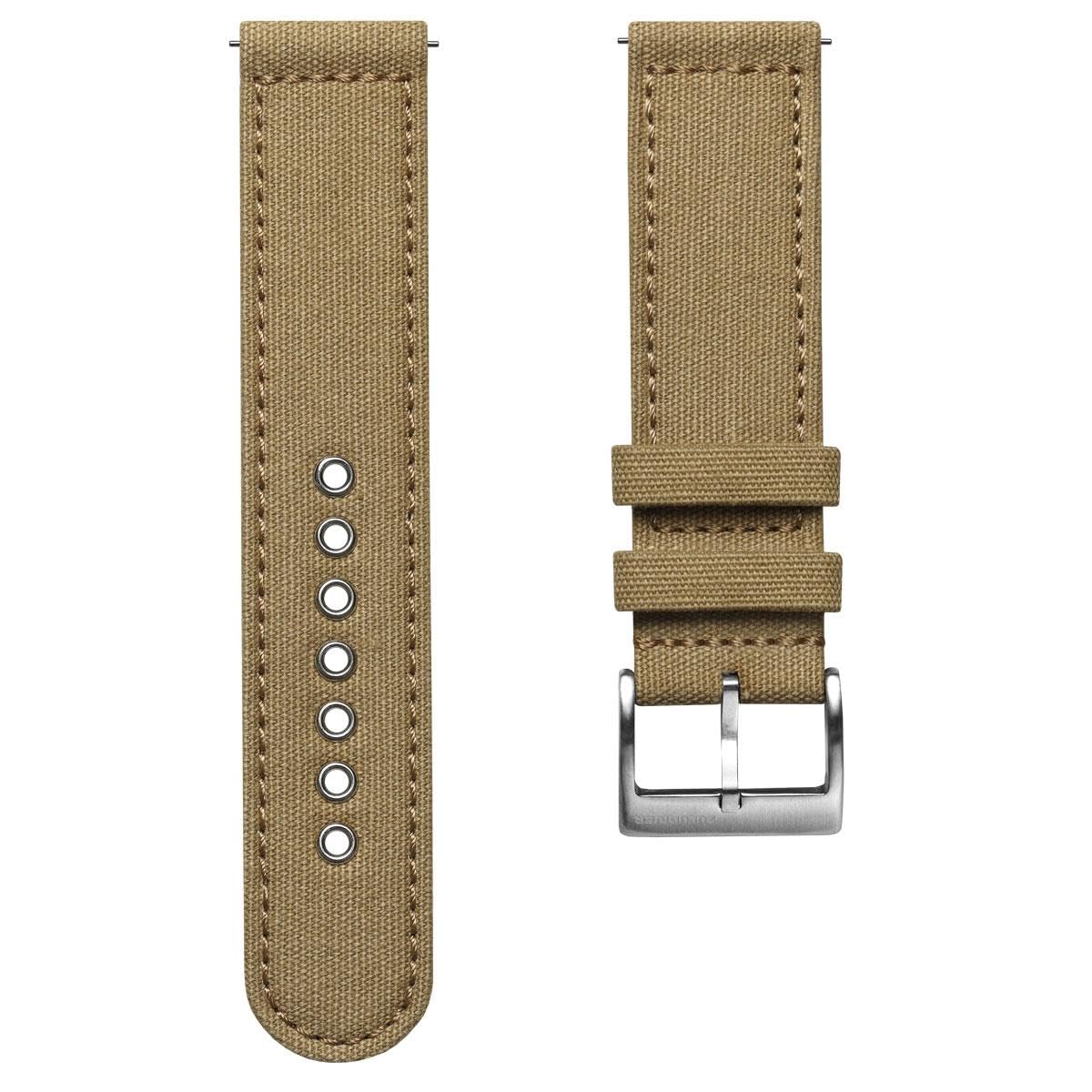 ZULUDIVERCroyde Canvas Replacement Watch Strap, 100% Cotton Fabric, Rugged And Durable, Military Style Vintage Look, Brushed Steel Buckle, Size 18mm, 20mm, 22mm
