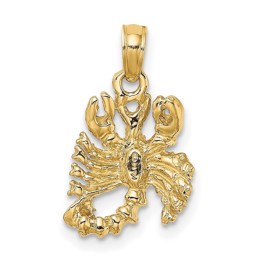 Halskette mit Sternzeichen-Anhänger aus 14 Karat Gelbgold, massiv, poliert, 3D-Skorpion-Anhänger, Maße: 19 x 11 mm, Schmuck für Damen, One Size, Metall Gelbgold Goldfarben Aus Metall Gelbgold, Kein