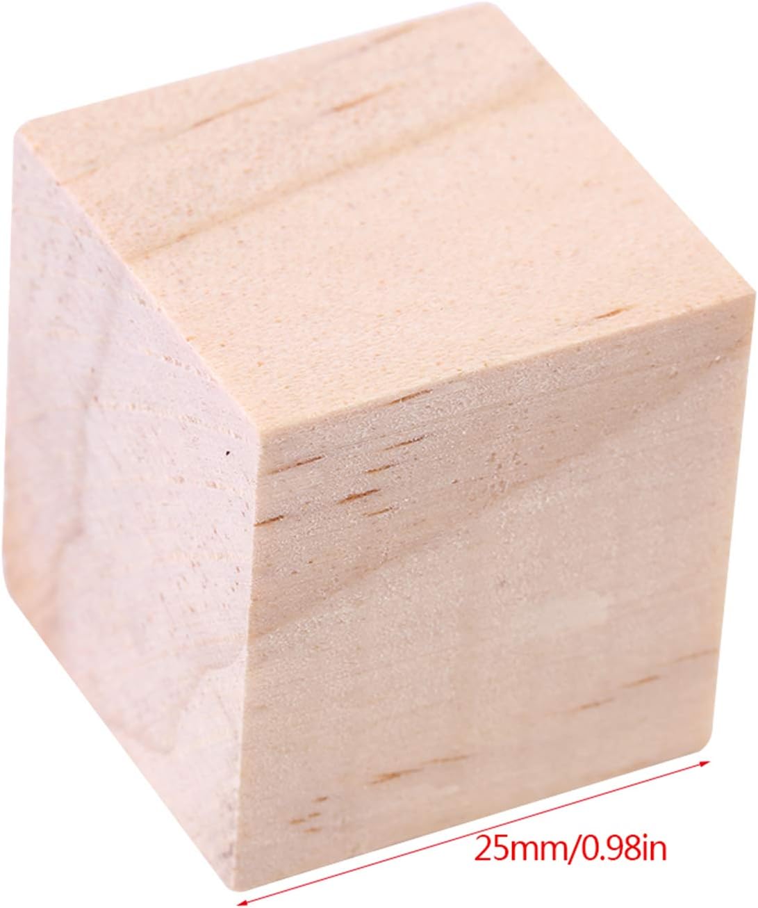 10Pcs Wooden Blocks, 0.98 Inch Unfinished Wood Cubes Natural Wood Square Cubes for Arts and Crafts and DIY Projects