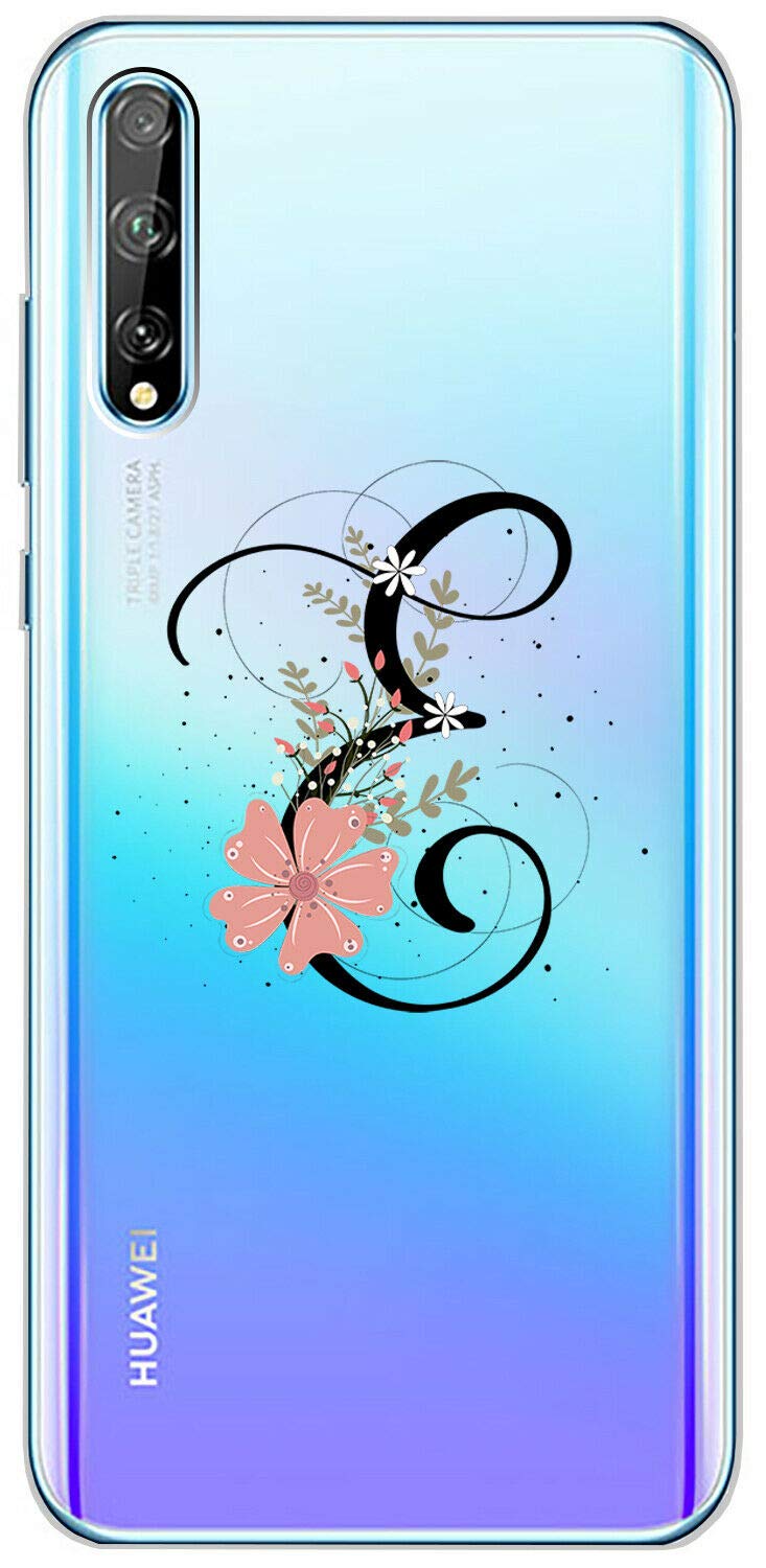 Mixroom - Cover Custodia Case In TPU Silicone Morbida Sfondo Trasparente Per Xiaomi Redmi Note 8 (prima edizione) Fantasia Iniziali Lettera A Rosa