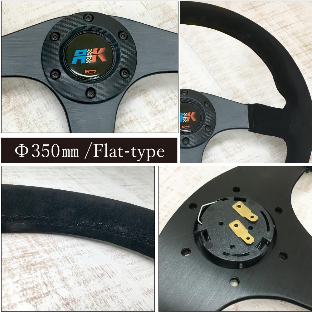 Amazon | ステアリング Φ35cm FlatType スエード地 汎用 スポーツ