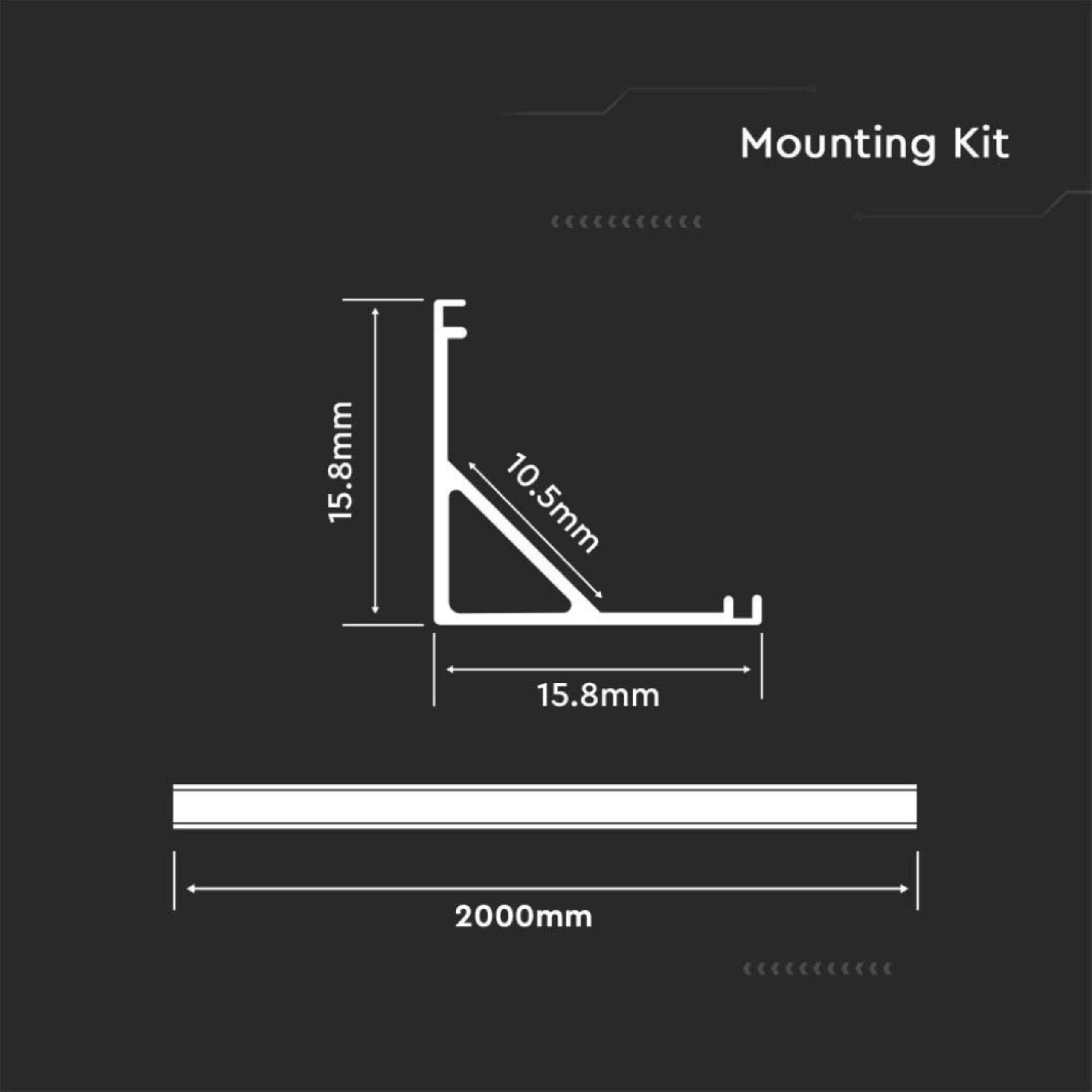 V-TAC 100 Profili Angolari da 2 METRI per Strisce Led - (200 Metri Totali) - Profili per Strisce LED in Alluminio con Copertura Opaca - Colore Argento - Angoli 21,3 x 15,8mm