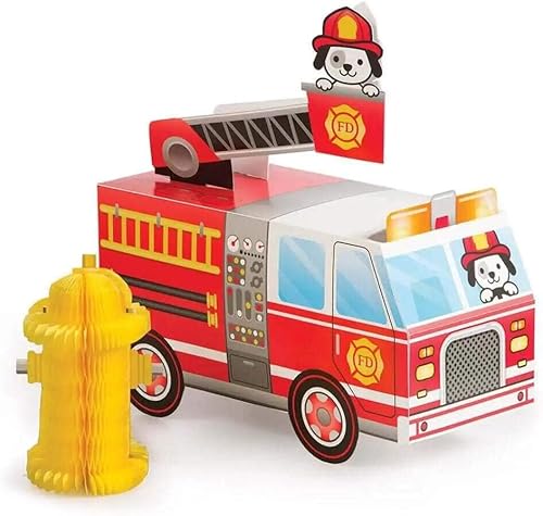 Creative Converting 332201 CENTERPIECE 3D FIRETRUCK, talla única, multicolor