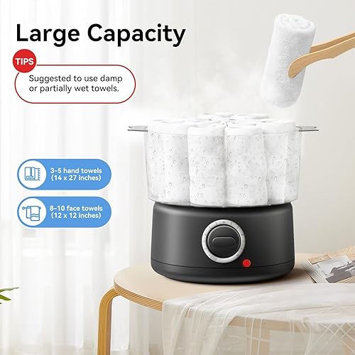 Miniatura 3 de Mini calentador de toallas calientes para spa, vaporizador de toallas de calentamiento rápido para tratamientos faciales, calentador de toallas