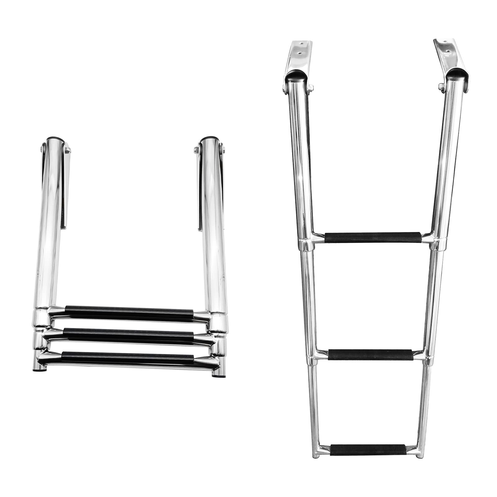 Échelle télescopique en Acier Inoxydable de 3 marches Pliable pour Piscine pour Bateau pour Ponton ML200