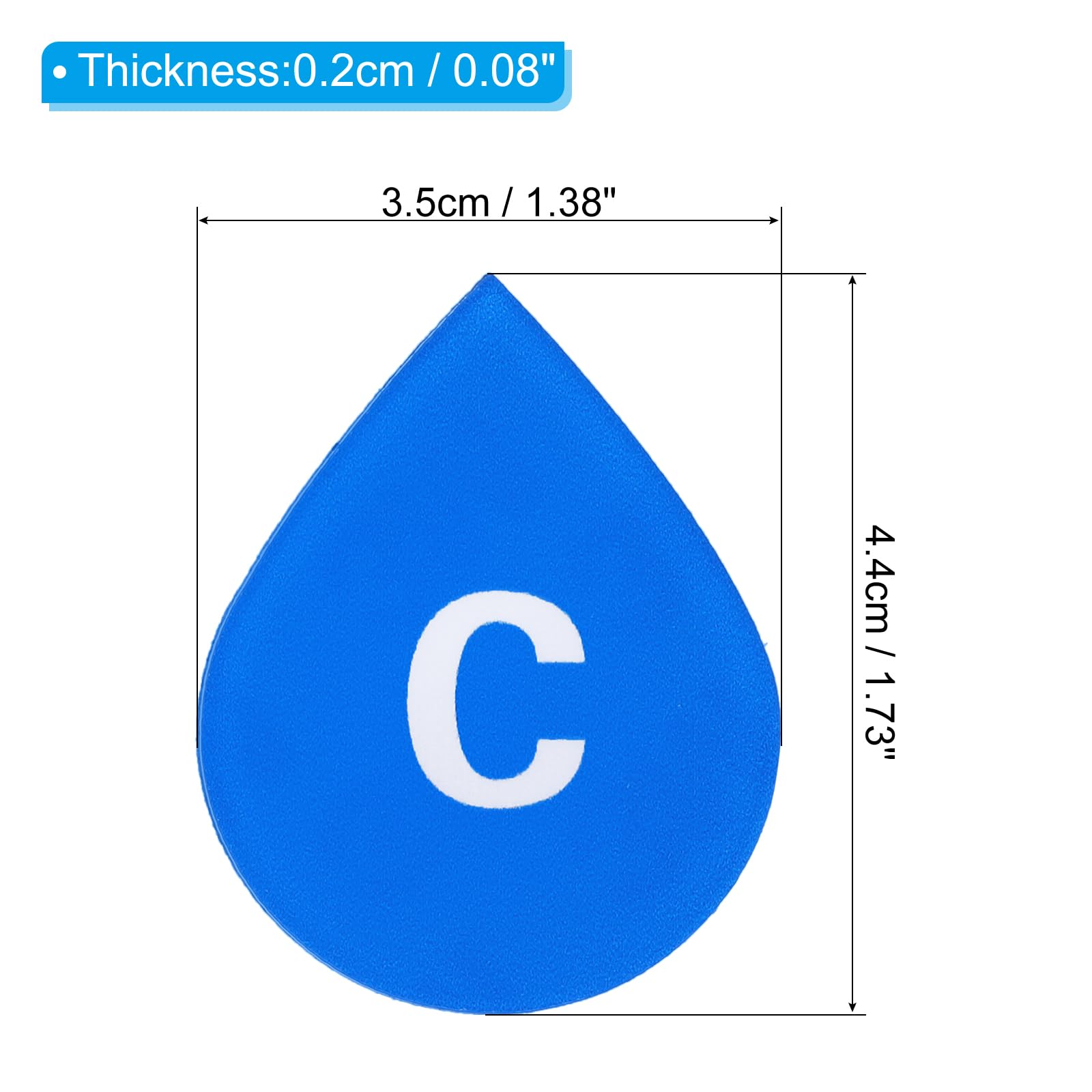 PATIKIL Self Stick C/H Water Label, 3 works/6 Pack Acrylic Drop Shape Hot/Cold Sticker Signs for Faucets Sinks Red/Blue - Image 2