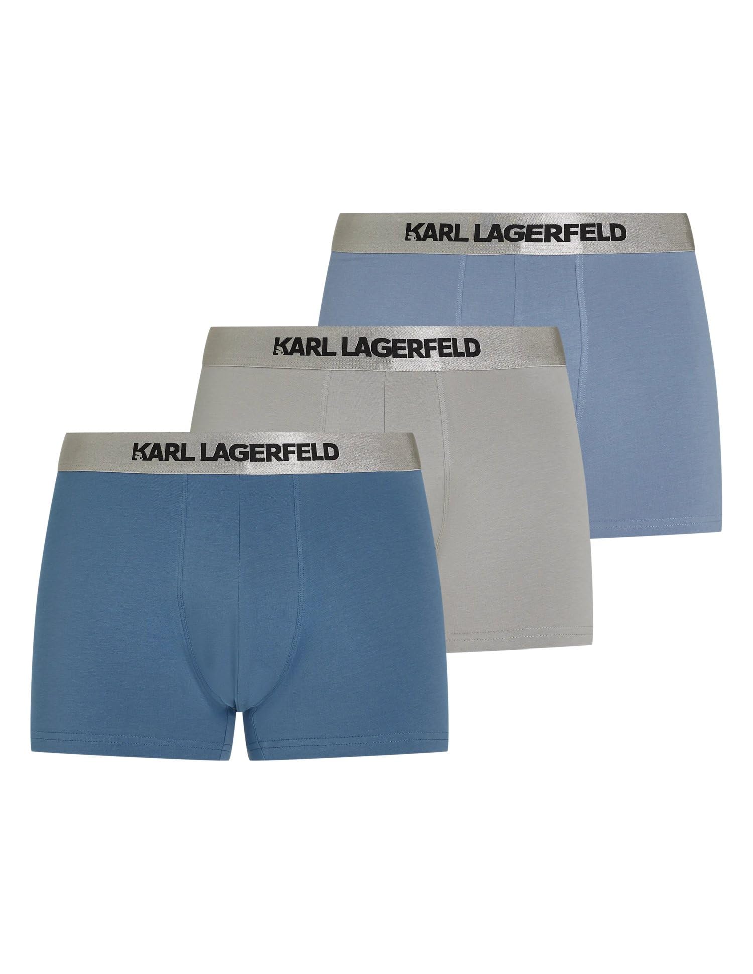 KARL LAGERFELD Boxershorts mit Logo in Metallic-Optik – 3er-Set