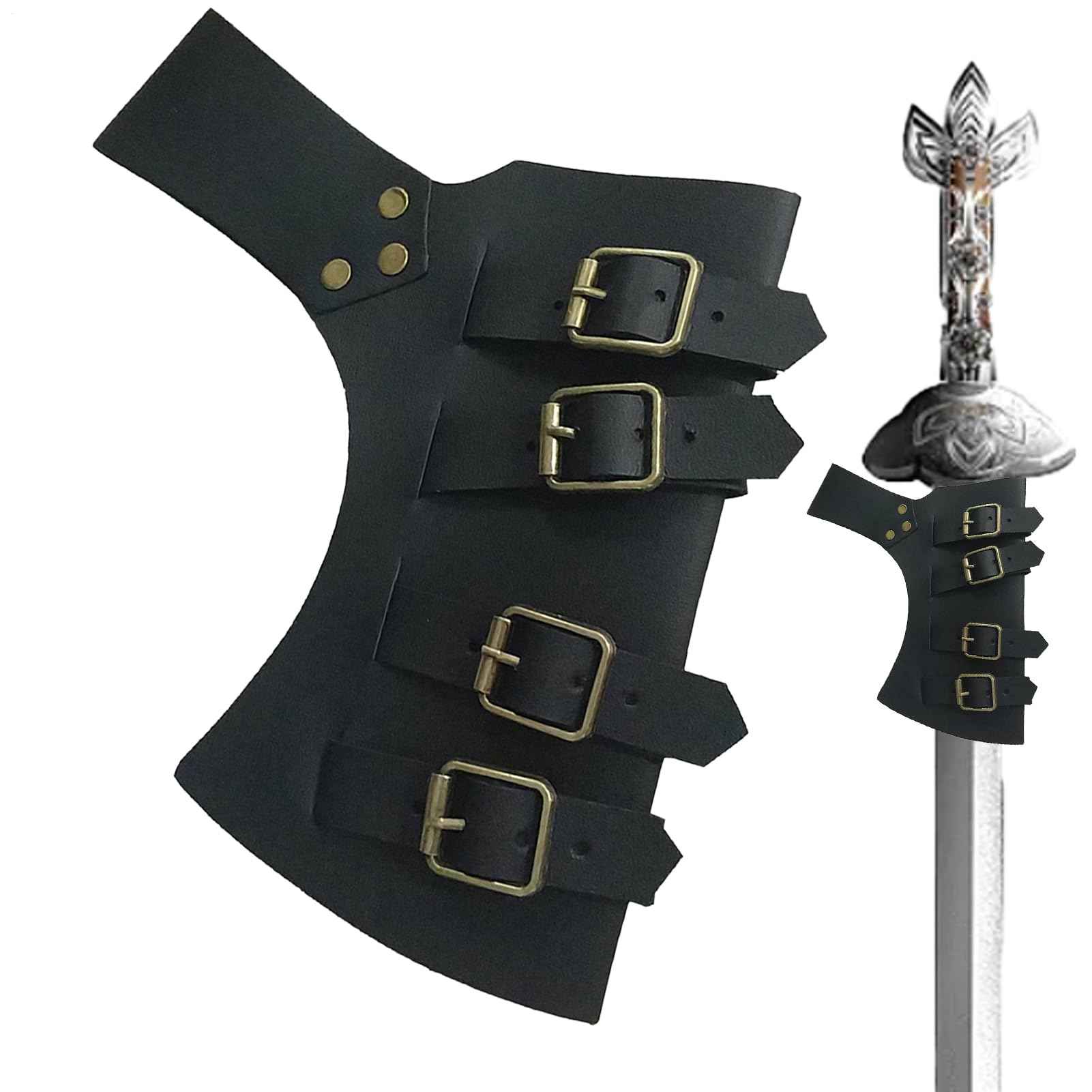 Wusideday Saber Holster - PU Leather Adjustable Medieval Saber Holster | Scabbards Belt Accessories for Men Historical Costume Prop Adult Cosplay