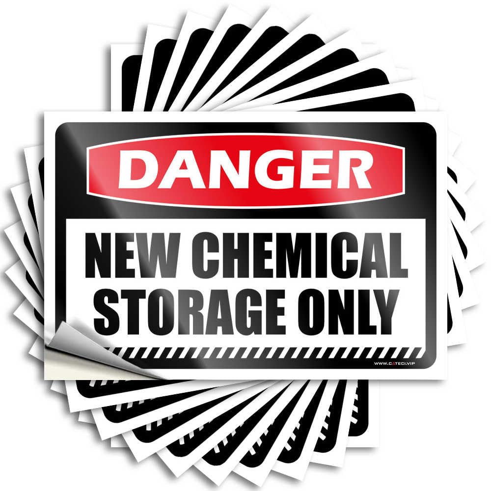 Saying Bedroom Accessories Peel and Stick - Danger New Chemical Storage Only Bumper Western Bathroom Waterproof Vinyl for Adulting(12X18CM)