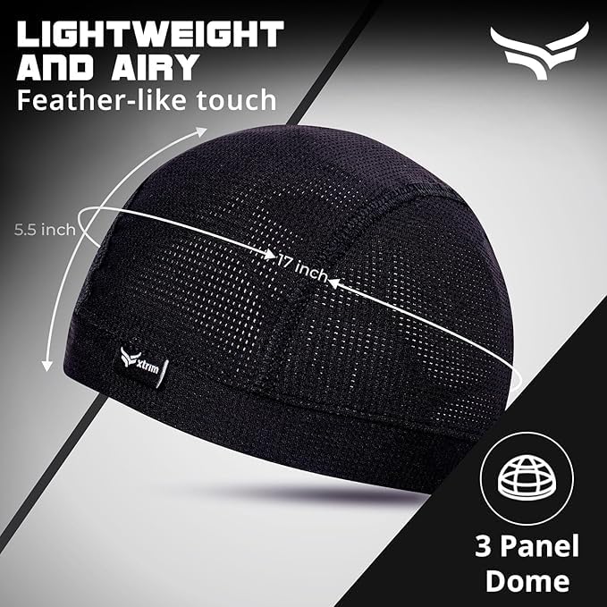 Image of XTRIM Unisex Helmet Skull Cap for Bikers & Cyclists, Cotton Head Cap, Hair Inner Helmet Cover Cap for Men, Sweat Cooling for Women, Skull Cap for Summer