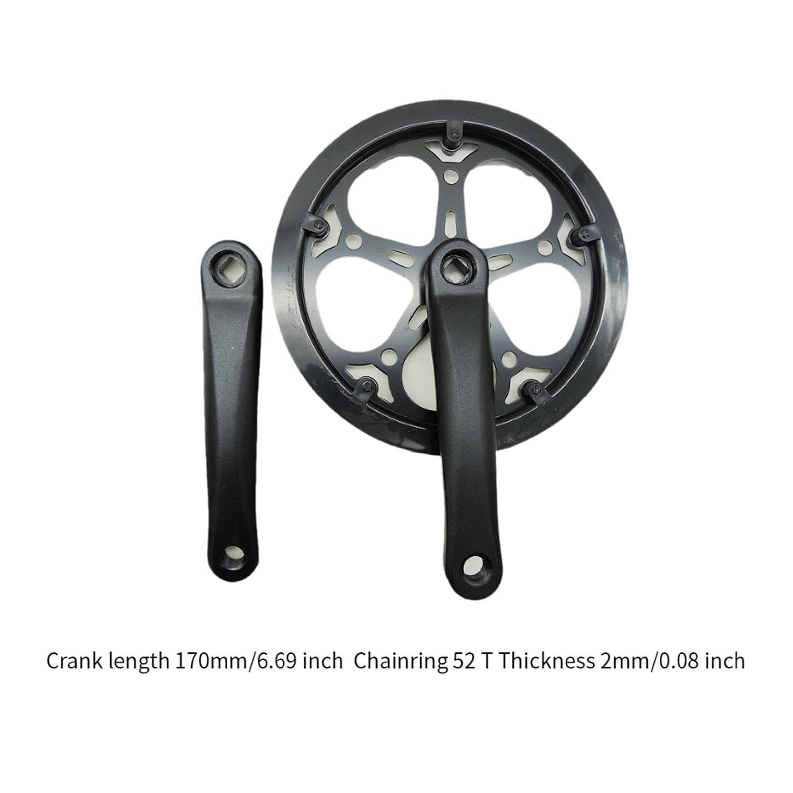 Guarnitura per bicicletta ad alta resistenza, set per bicicletta pieghevole, bici da strada, nero, 170 mm