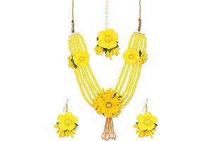 Indian Jewelry Sets for Women Bollywood Jewelry Indian Flower Jewelry Set for Haldi Mehandi Jewelry