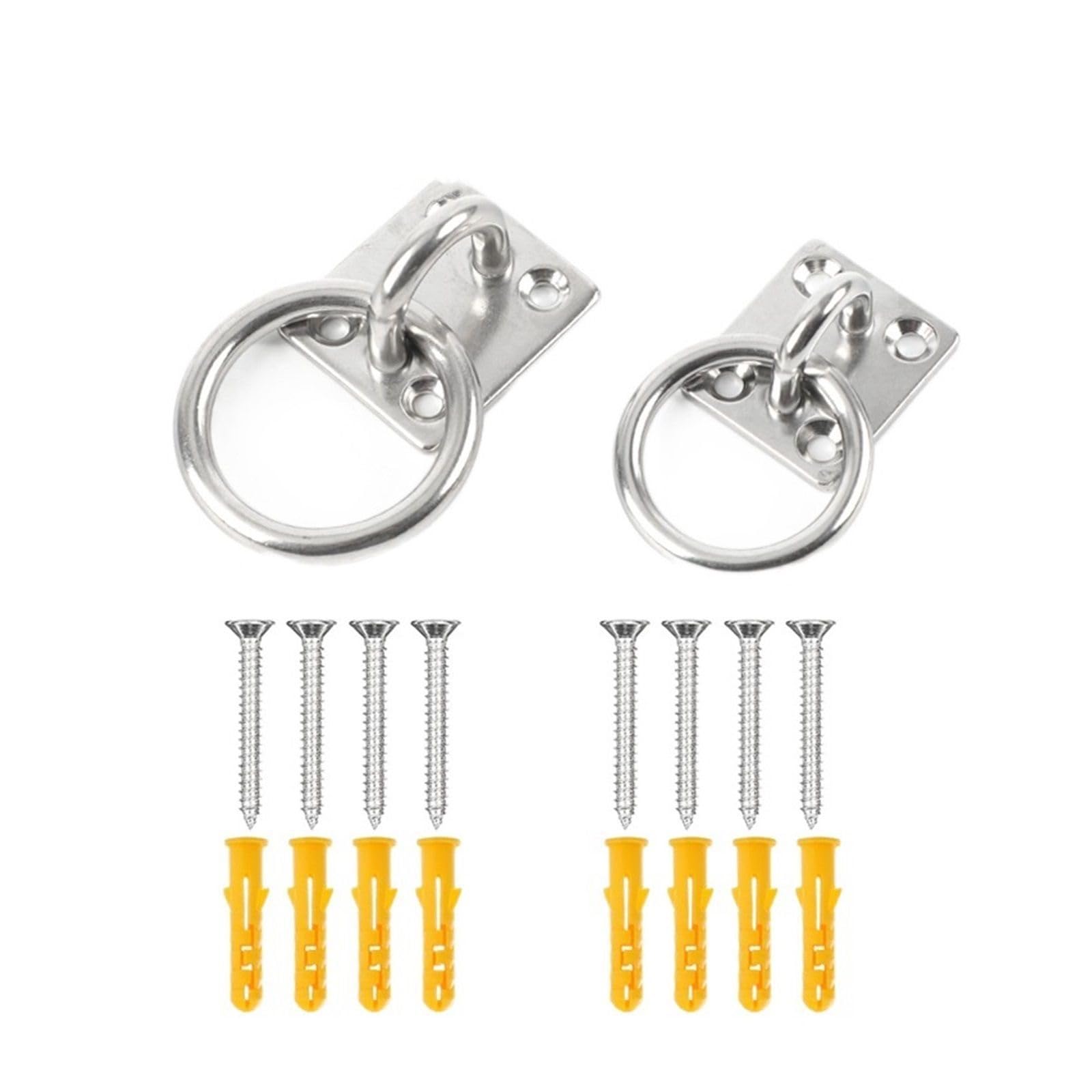 MYXJX Ceiling Hooks, 2pcs Mounting Hook for Wall Ceiling with Round Lock up Stainless Steel Oblong Pad Eye Plate Staple U-Shaped(5mm)