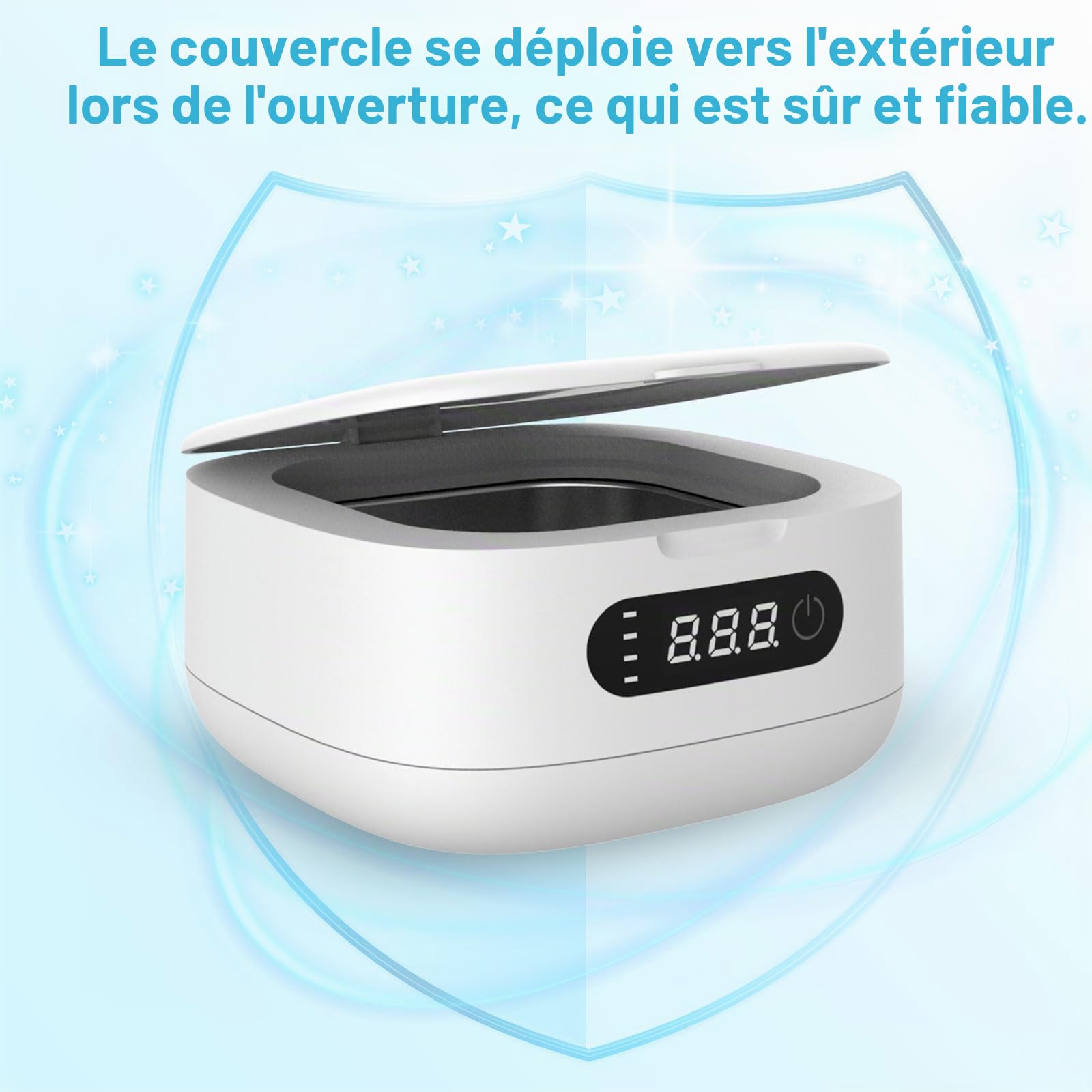 Nettoyeur ultrasons avancé pour prothèses dentaires, protège-dents, appareils orthodontiques, têtes brosse dents, bijoux, système purification triphasé 52 kHz