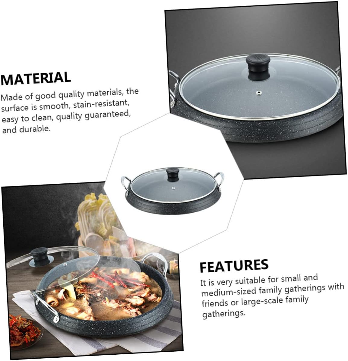 Multi Function Non Stick Roast Meat Pan for Home Baking and Korean Bbq Medical Griddle Plate for Indoor Outdoor Barbecue and Camping Accessory