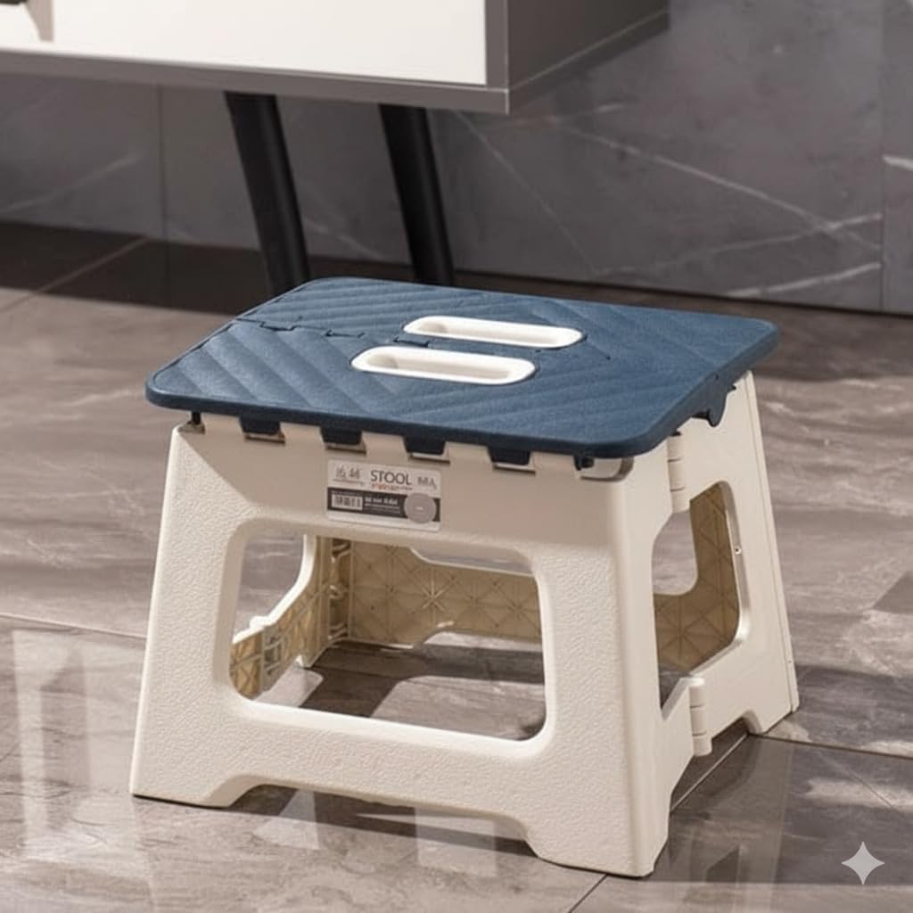 12 Inch Super Strong Folding Step Stool to Support Adults and Safe Enough for Kids. Opens Easy with One Flip. Great for Kitchen, Bathroom, Bedroom, Kids or Adults(Multicolor)-image-43