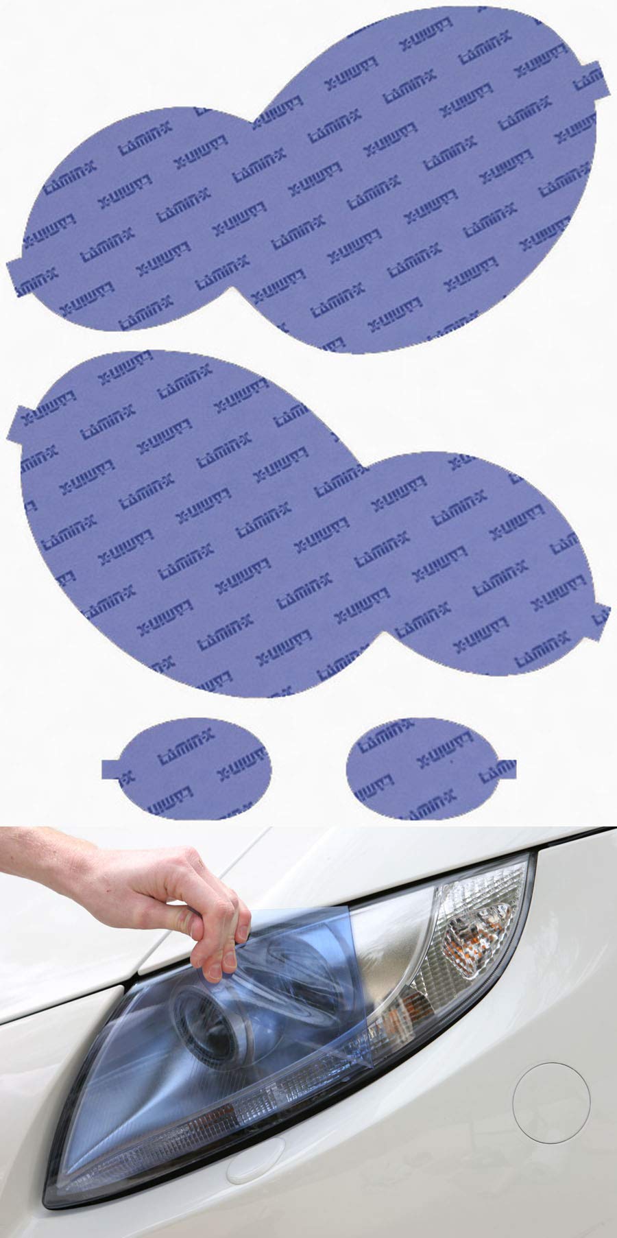Lamin-x Custom Fit Blue Headlight Covers for Mercedes C230 Coupe (01-04)