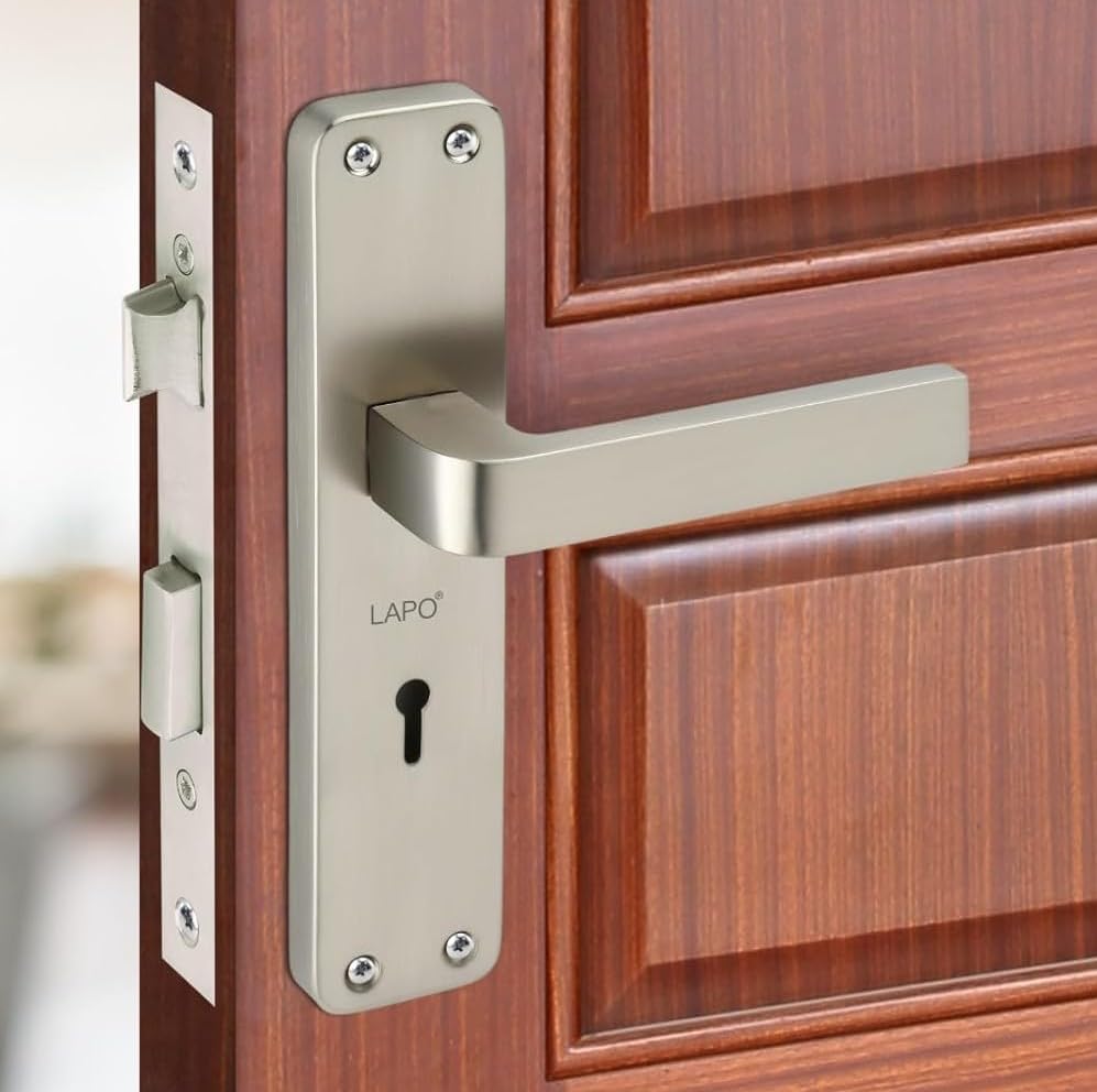 Lapo Mortise Door Lock with Handle, Heavy Duty Safety Door Locks for Main Door Bedroom Balcony, Lockset for Home Office Locks with Push Latching with 3 Keys | Matt Finish | 3 Years Warranty RO-211 (B0CDRZWRLR) Amazon Price History, Amazon Price Tracker