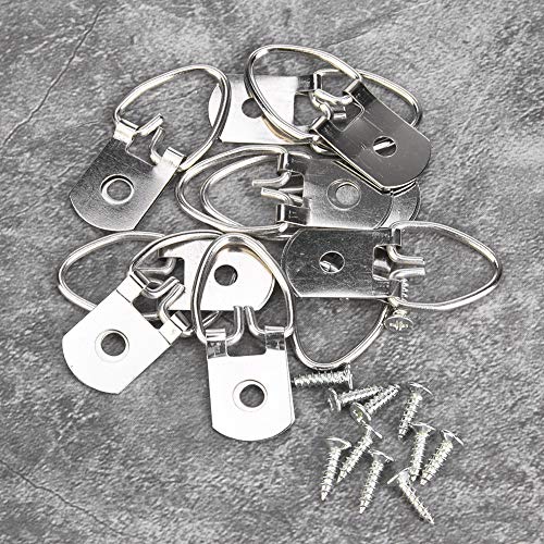 Image of 50 Sets Picture Hangers Kit with Screws, D Ring Picture Hangers Picture Frames Double Holes Clasp Picture Hanging Hardware Picture Hooks Picture Hang Solutions for Clock, Paintings (B)