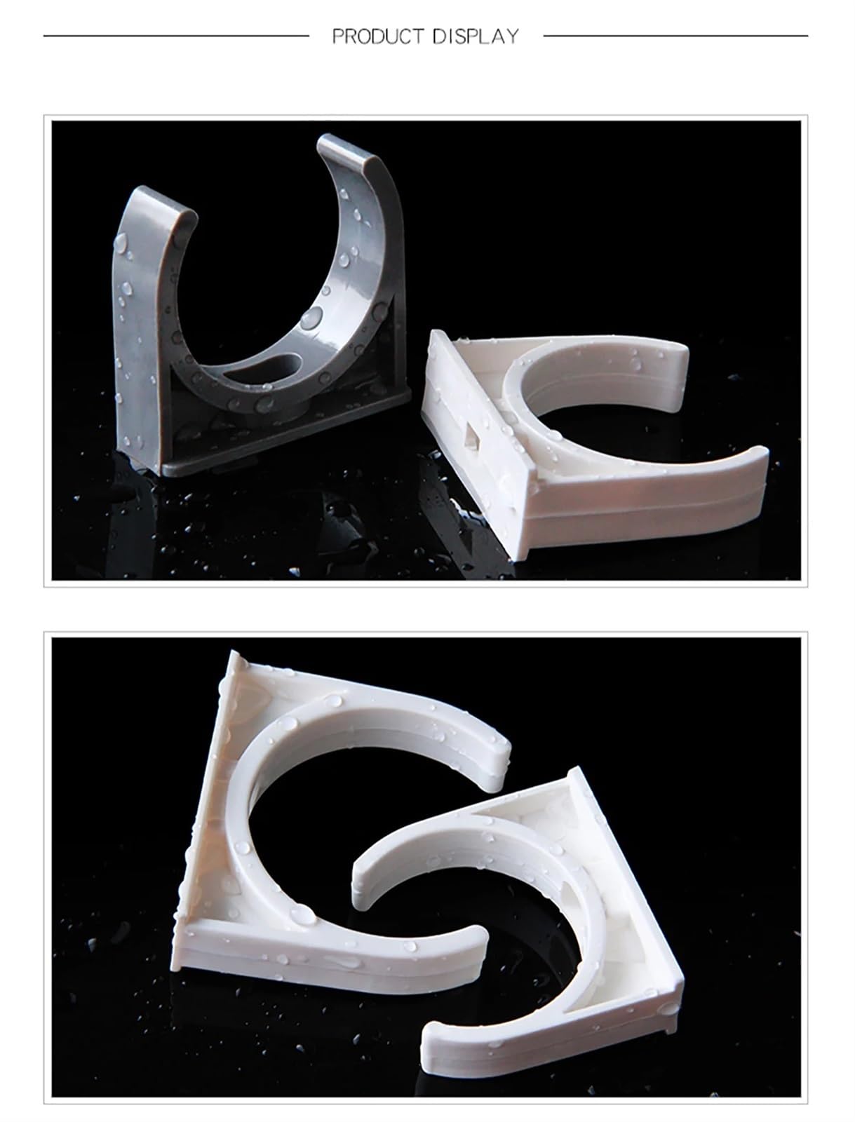 Clips de conducto de PVC, 5 abrazaderas de tubo de PVC tipo U, soporte de tubo de plástico de 20/25/32/40/50 mm, accesorios de riego de jardín (blanco, 25 mm)