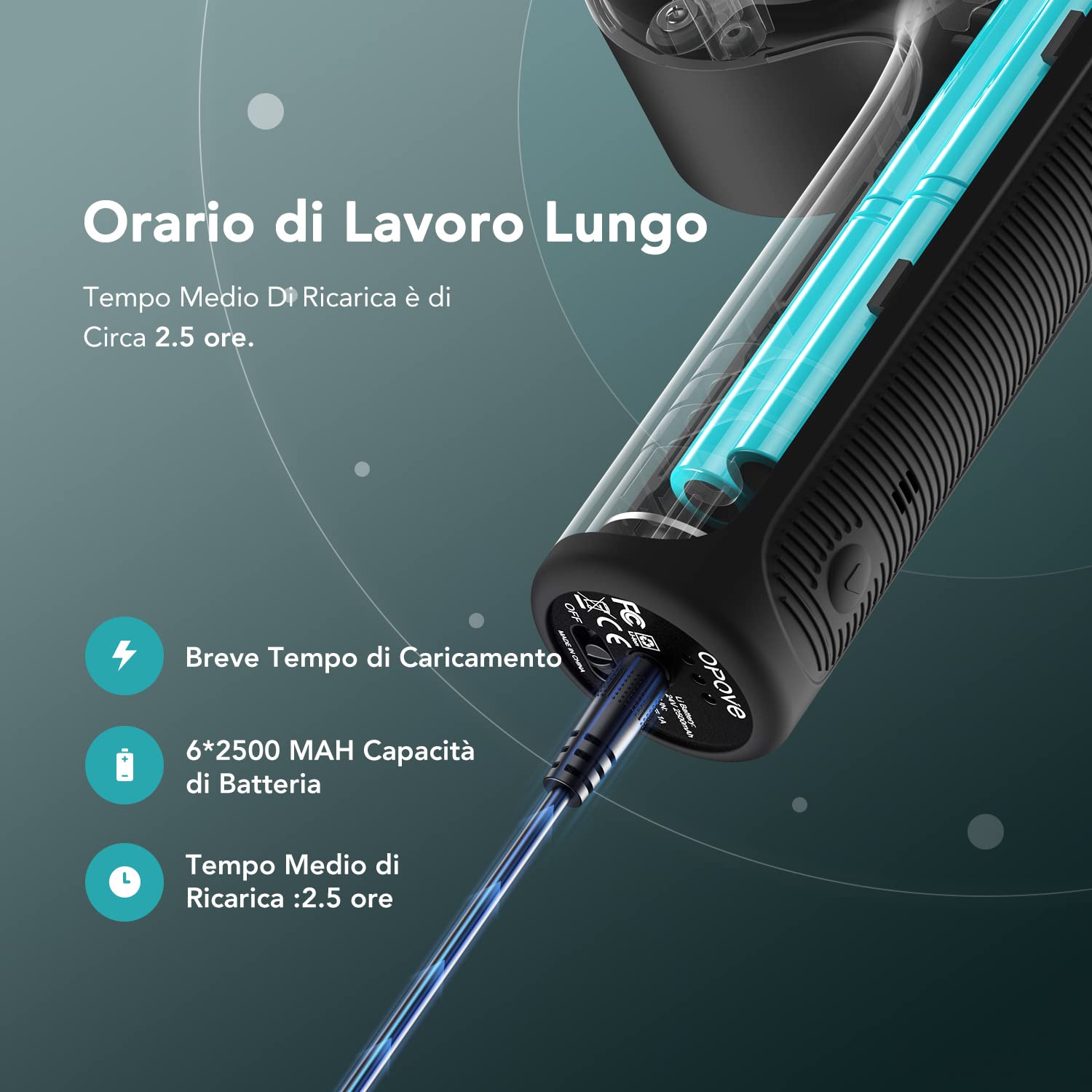 Opove Pistola Massaggio Muscolare Tessuto Profondo 14,5 mm Massaggiatore Muscolare Elettrico Portatile Design Ergonomico Per Collo, Schiena, Spalle E Gambe Rilassamento Muscolare Apex Nero
