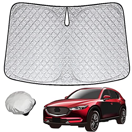 マツダ との互換性あり CX-8 サンシェード フロント サンシェード CX8 日よけ シェードカーテン KG系 KG5P KG2P 折り畳み式 遮光 断熱 軽量 かっこいい コンパクト UVカット 収納袋付き 6層構造