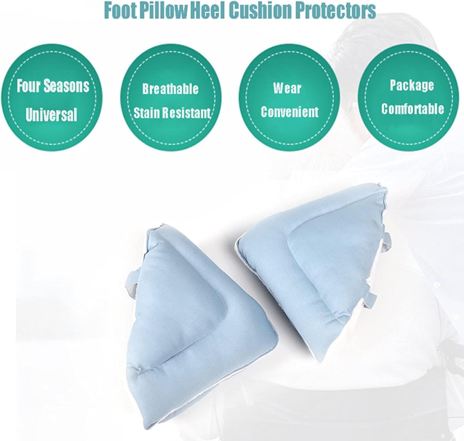 Cojín Protector del Talón, Protectores del Cojín del Talón De Las Botas para Los Pies para Lesiones, Almohadas Cómodas para Los Pies, Úlceras por Presión Efectivas