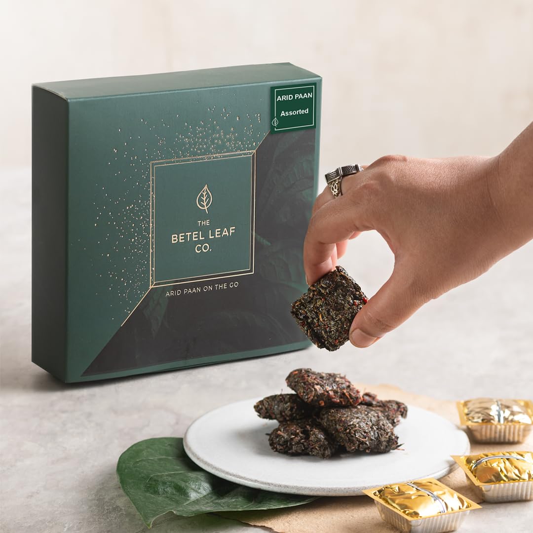 THE BETEL LEAF CO. Dry Arid Paan - Assorted Combo Of Choco Hazelnut, Strawberry And Vanilla Flavours | Mukhwas | Mouth Freshener | Digestive | Pack Of 6 Paans, 130 grams