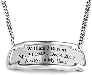 Divinityurns Customized Engraved Brass Name Tag for Cremation Urn, Hanging Name Tag for Adult urn for Human Ashes (Pewter)