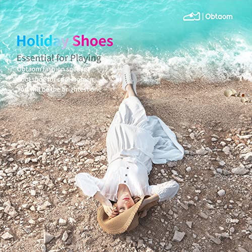 Image of Obtaom Women Canvas Mules Memory Foam Clipper Fashion Sneakers Comfortable Slip-On Mule Backless Holiday Shoes