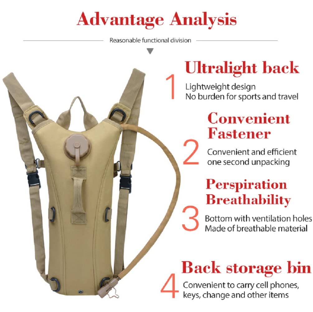 Military-Grade Tactical Molle Hydration Backpack with 3L Water Bladder - Perfect for Hiking, Camping,Running, Biking