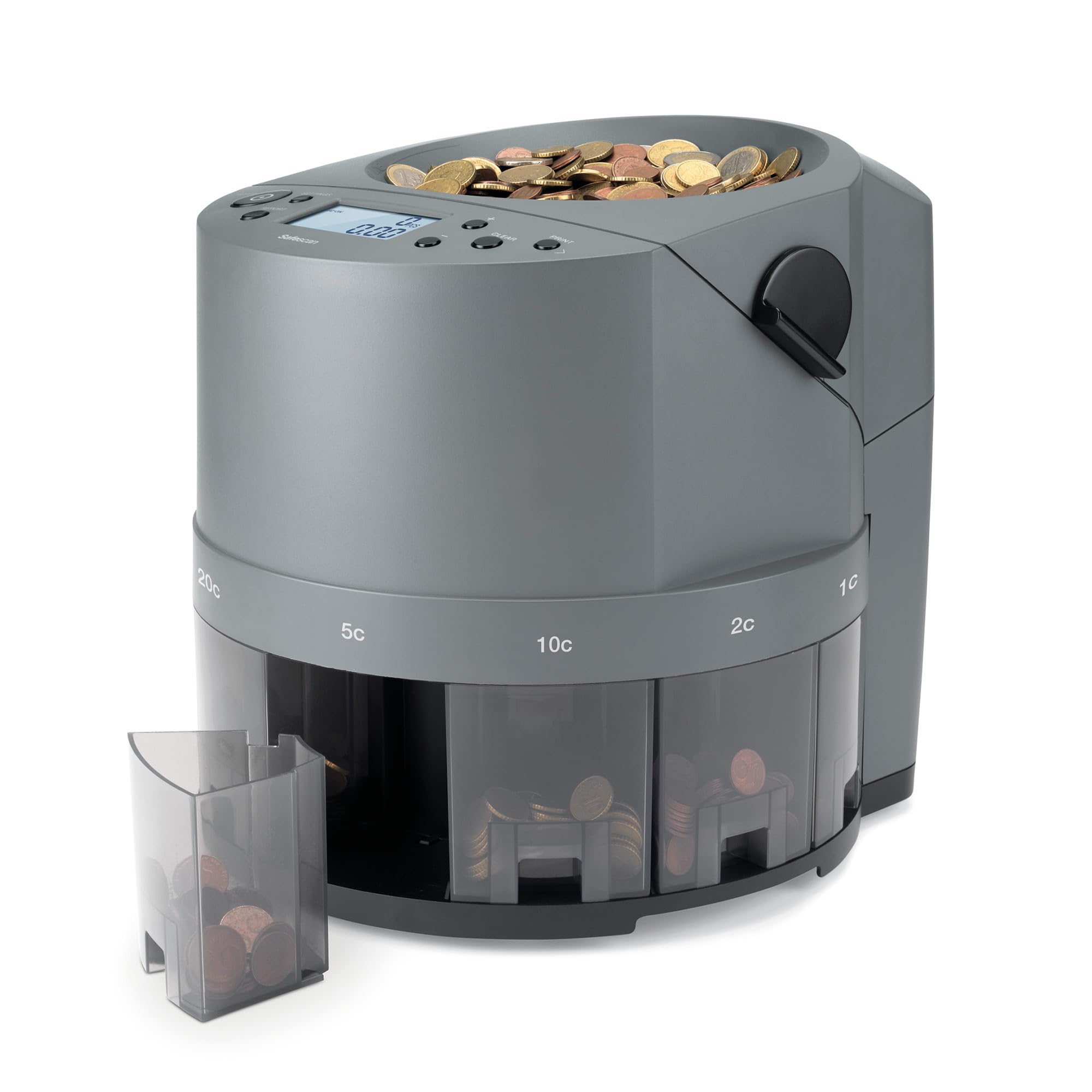 Safescan Contadora de monedas 1450, Clasificadora de monedas euro gran volumen