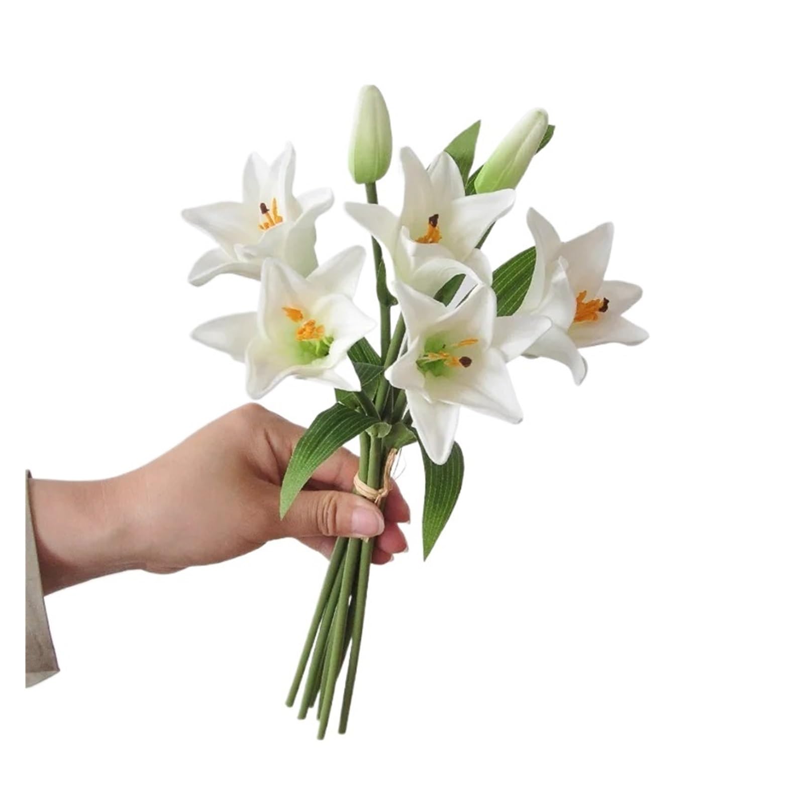 Casetlong 7pcs Wedding Artificial Flowers Bouquet Home Decoration Accessories Party Table Flower Arrangement(White)