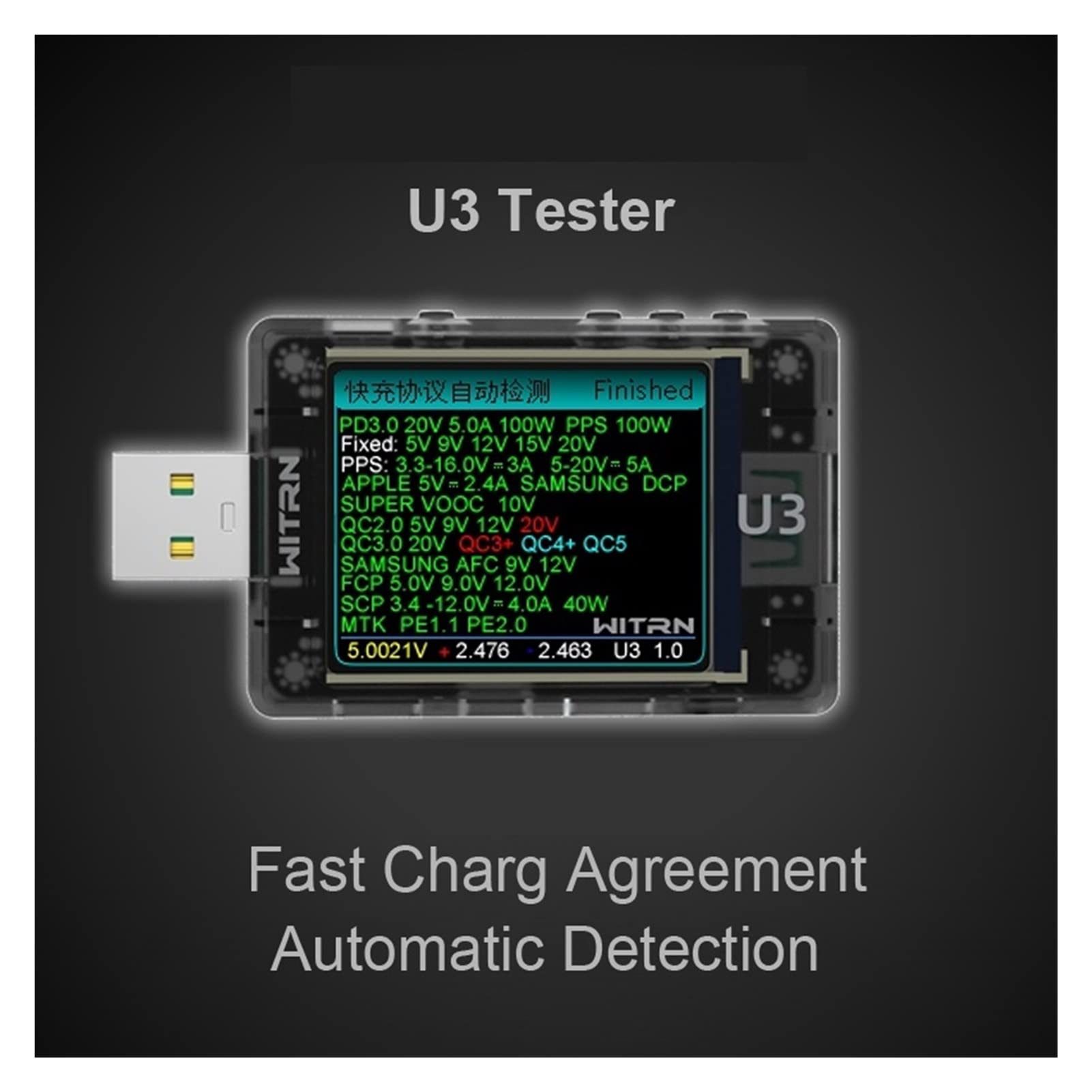 Woltomierz USB Usb. Tester Aktualny miernik napięcia Qc5 pd3.0 2,0 pps Szybka pojemność protokołu ładującego Pd. Spectrum falowania monitora Multi testery Woltomierz Pojemność baterii Volt Amme