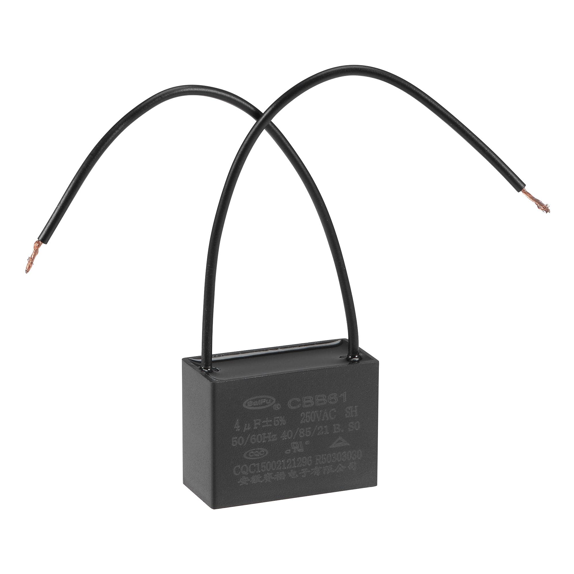 Amazon | uxcell 天井ファンコンデンサ CBB61 4uF 250V AC 2線