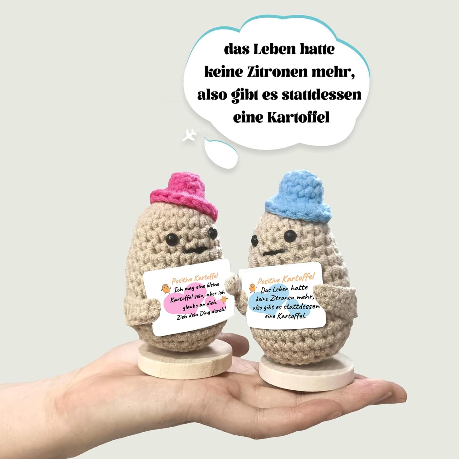 Aolso Pomme De Terre Positive Poupée, 2 Mini Jouets Tricotés Hug