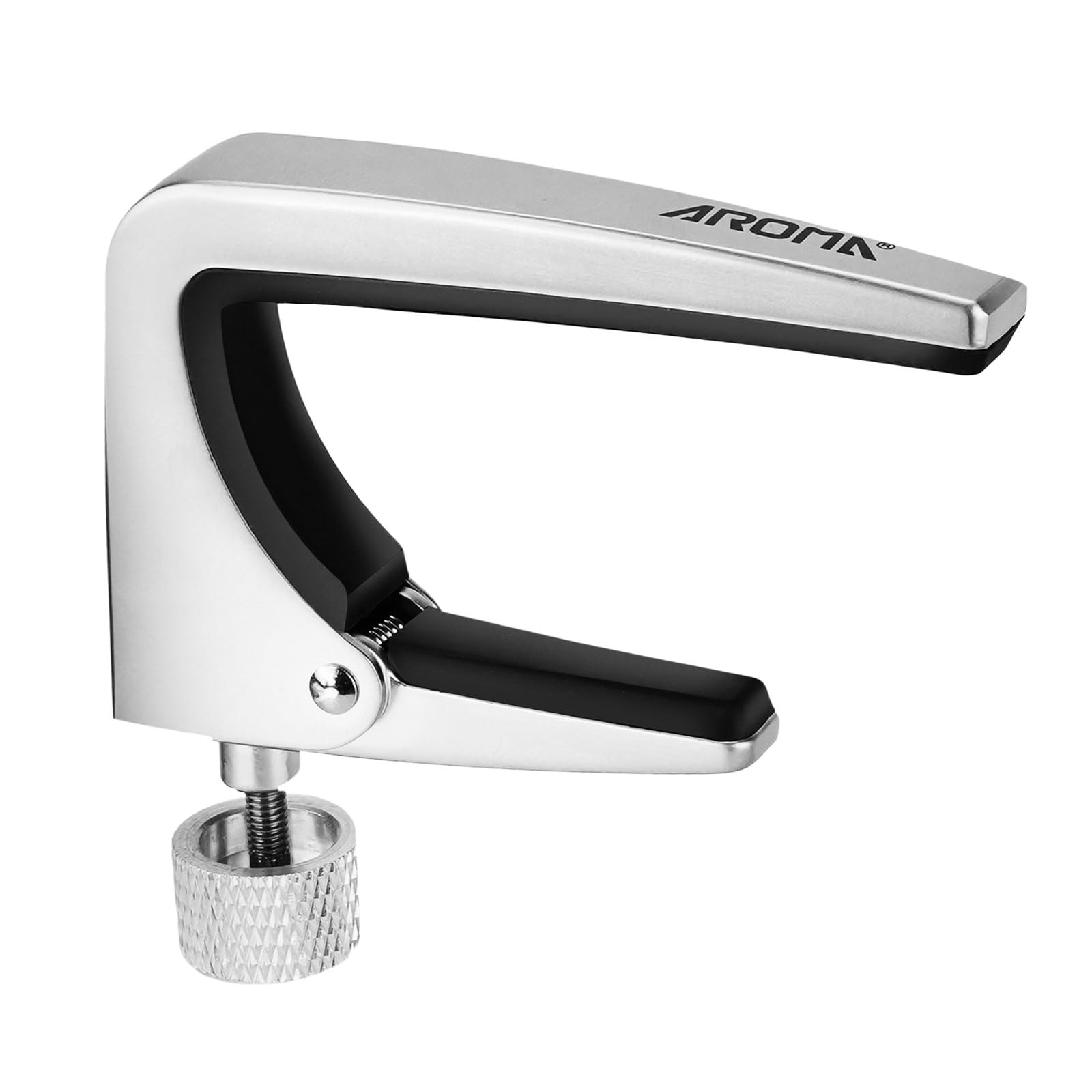 Aroma Guitar Capo Adjustable Tension Performance Capo for 6 Strings Acoustic Electric Guitars, Silver