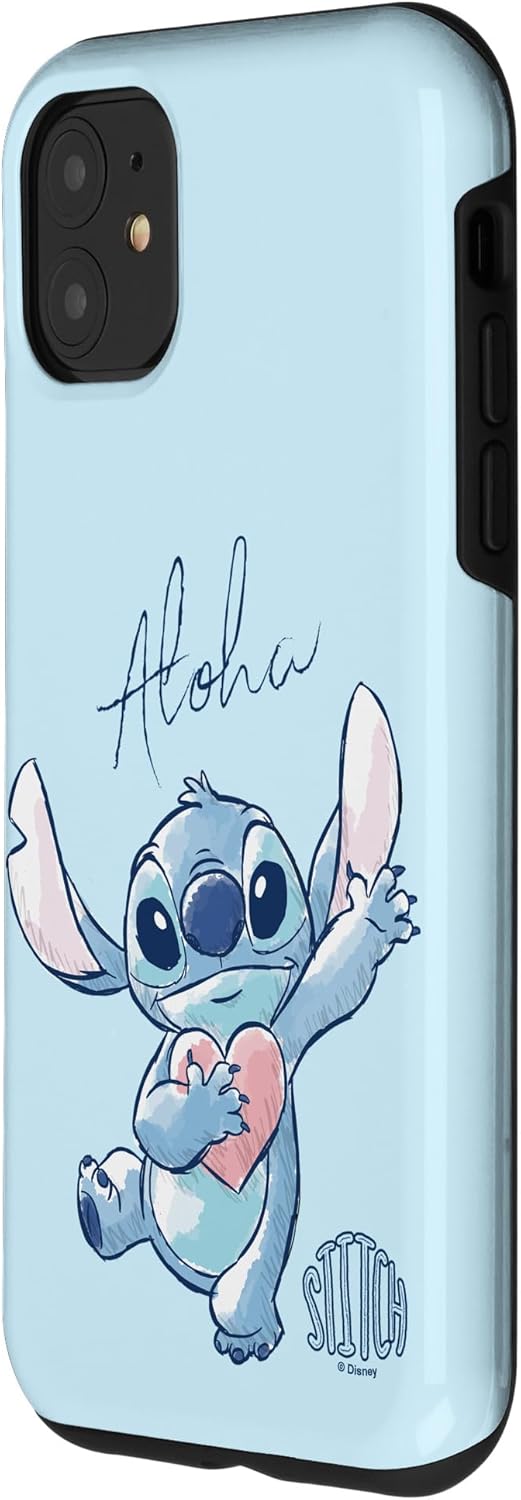 Disney Lilo & Stitch Aloha Cute Heartwarming Sketch Logo Case for iPhone 11 - Image 2