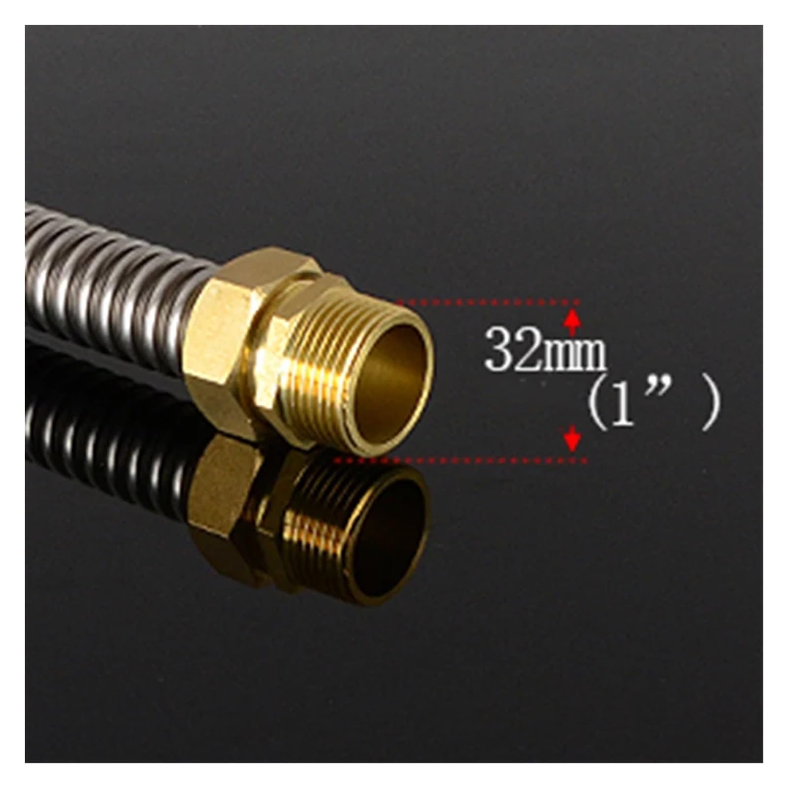 Fuelle de acero inoxidable 304 de rosca macho de cobre de 1/2 ", 3/4" y 1 "para unidad de bobina de ventilador, manguera de entrada de agua for aire acondicionado Central(DN25 l 1,50cm)